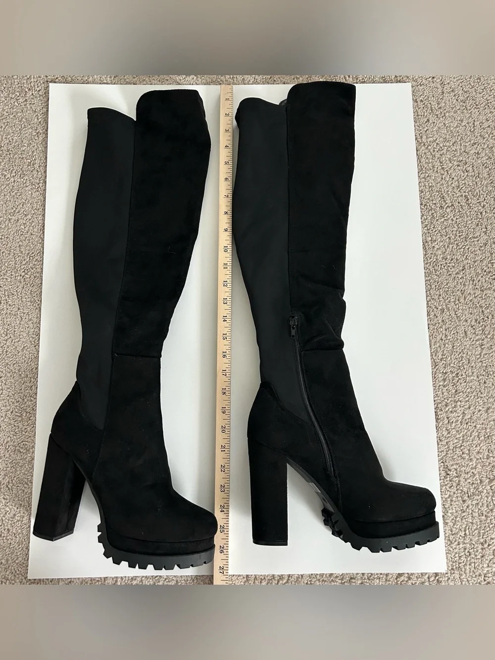 Wild Diva Lounge Vivian-03 Black Over Knee Platform Boots Women’s 10 Goth Y2K
